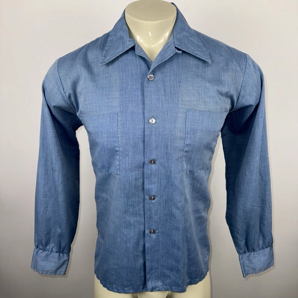 Camisa Don Loper vintage años 60 California mediados de siglo cuello lazo atómica para hombre mediana Foto 2 de 4