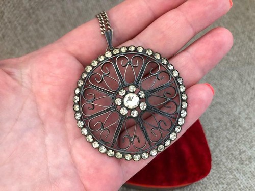 Vintage Pendant Samples Snowflake Hallmark 875 Star Silver Kharkov Jewelry USSR - Picture 9 of 9