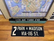 NY NYC BUS ROLL SIGN MANHATTAN 2 PARK MADISON AVE 116TH ST. HARLEM UNION SQUARE