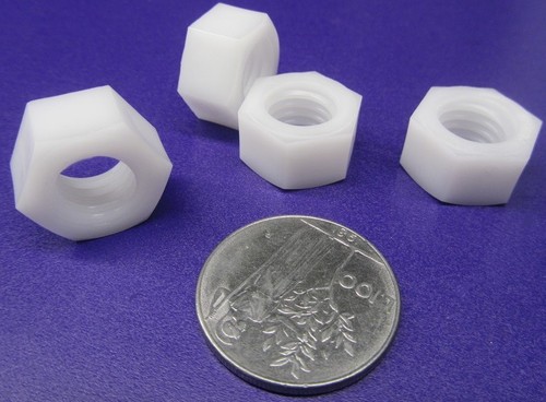 Hex Nut, Acetal, Delrin, White, 1/2"-13 Threads, 10 Pcs - Picture 3 of 10