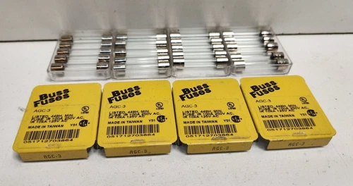 LOT OF 20 NEW OLD STOCK! BUSSMANN 3A 250V FUSES AGC-3