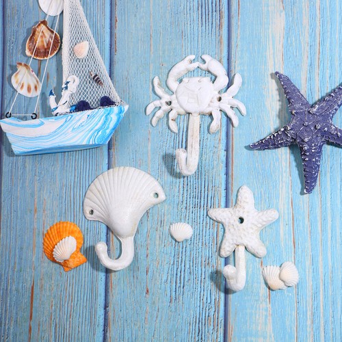 Beach Hooks Wall Hook Nautical Coat Rack Pool Towel Rack Outdoor - Picture 2 of 12