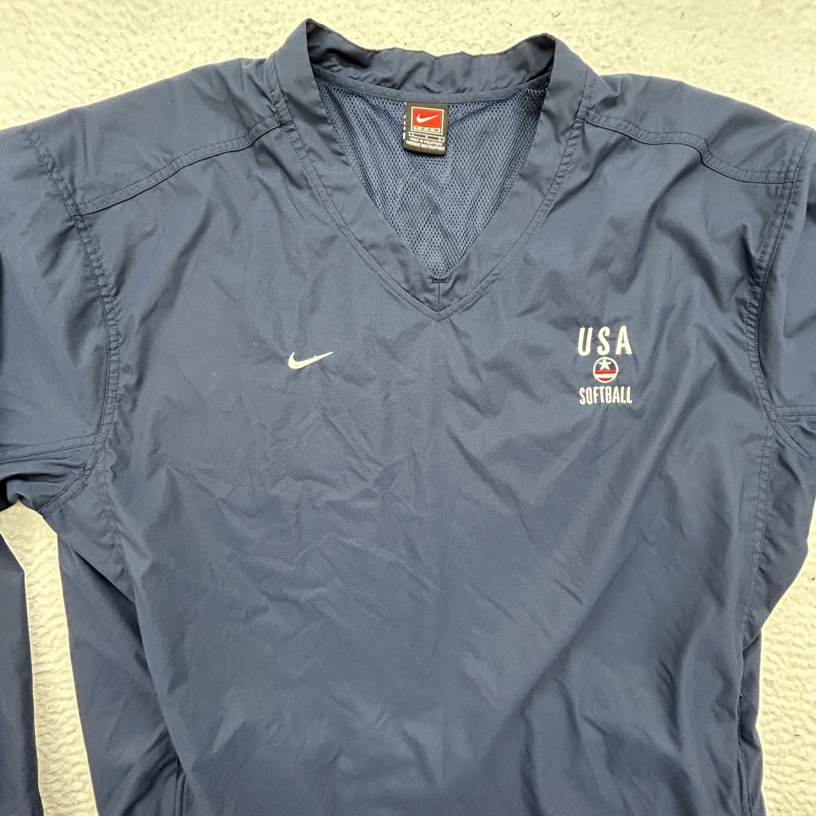 SACAI X NIKE Nike Pullover Giacca Uomo Grande USA Softball Team Blu Giacca a Vento Stile Vintage