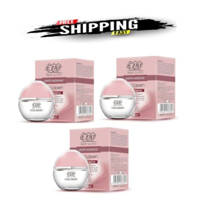 3 x Eva Skin Clinic Kollagen Anti-Schlaff Hautstraffung Feuchtigkeitsspendend 50+ 50 ML