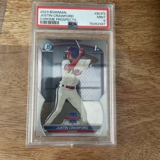 2023 Bowman, Justin Crawford Chrome Prospects Number Bcp3 Psa9