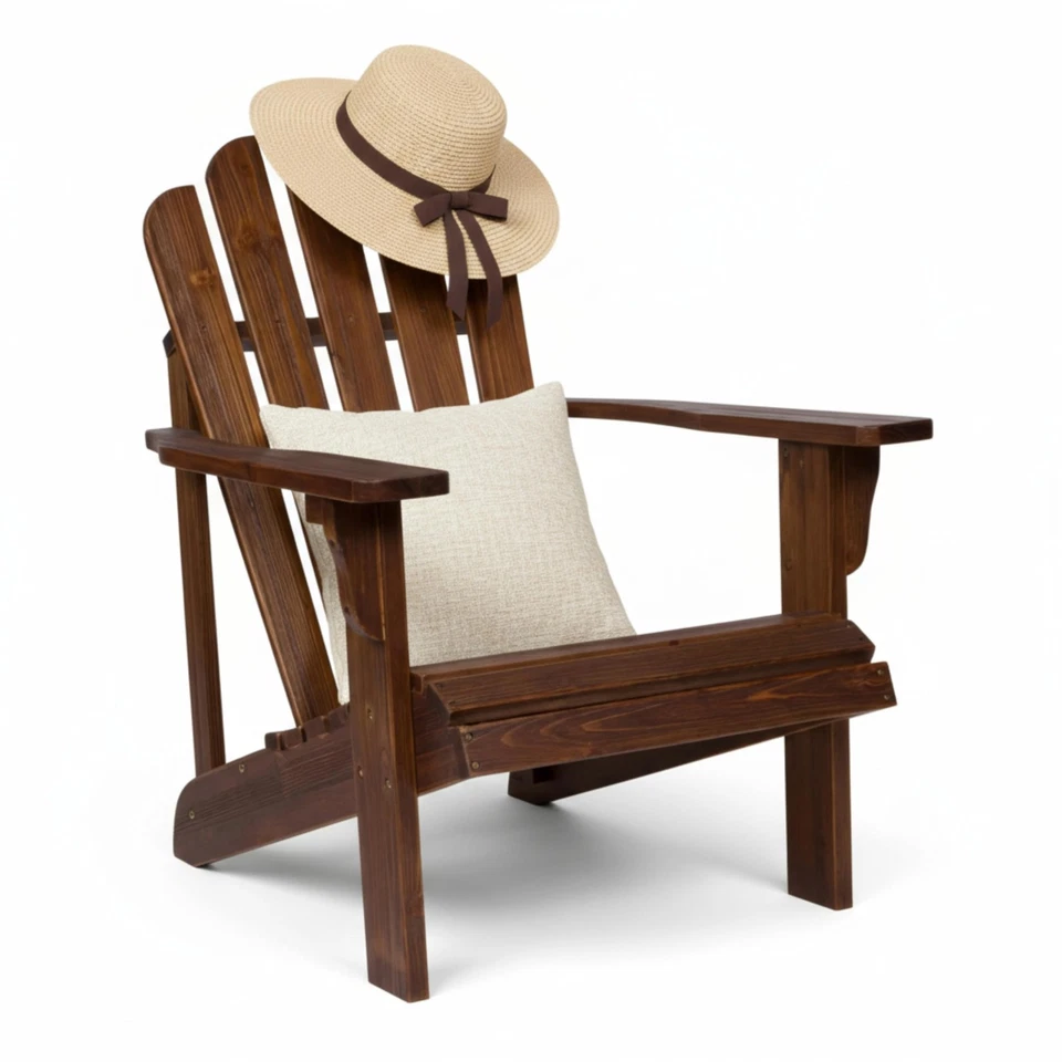 Westport Wooden Adirondack Chair, Outdoor Patio Firepit Chairs, Back & Seat P... - Image 3 of 4