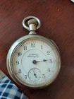 EARLY 1900's ANTIQUE 18S ELGIN WINDUP SILVEROID POCKET WATCH, FOR REPAIR 7 jewel