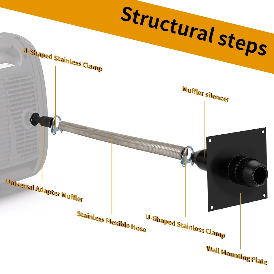 Generator Exhaust Extension Silencer Kit For Firman Or Honda w/ Adapter Muffler - Image 4 of 4