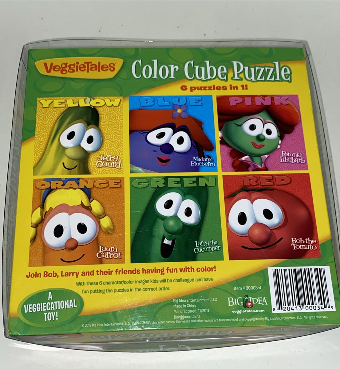 Veggie Tales Color Cube 6-in-1 Puzzle Larry Bob Laura Madame Jerry