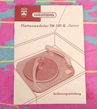 Grundig TW501, Plattenwechsler Bedienungsanleitung, 1958