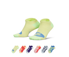 Nike Unisex Everyday 6-Pk. Lightweight No-Show Socks Multicolor Mens M 6-8 
