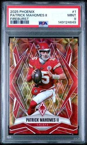 2025 PANINI PHOENIX FIREBURST #1 PATRICK MAHOMES II 349/350 PSA 9