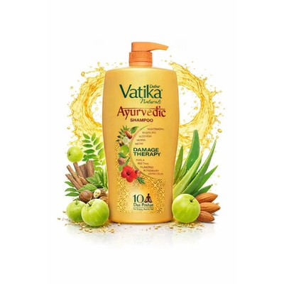 Dabur Vatika Naturals Ayurvedic Shampoo 650ml Herbal Hair Care For Men & Women