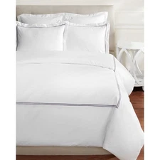 Home Sweet Home Collection Cotton 2 Stripe Embroidery Duvet Grey King