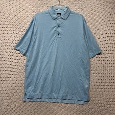 FootJoy FJ Golf Polo Shirt Mens Sz L Blue Short Sleeve Performance Casual