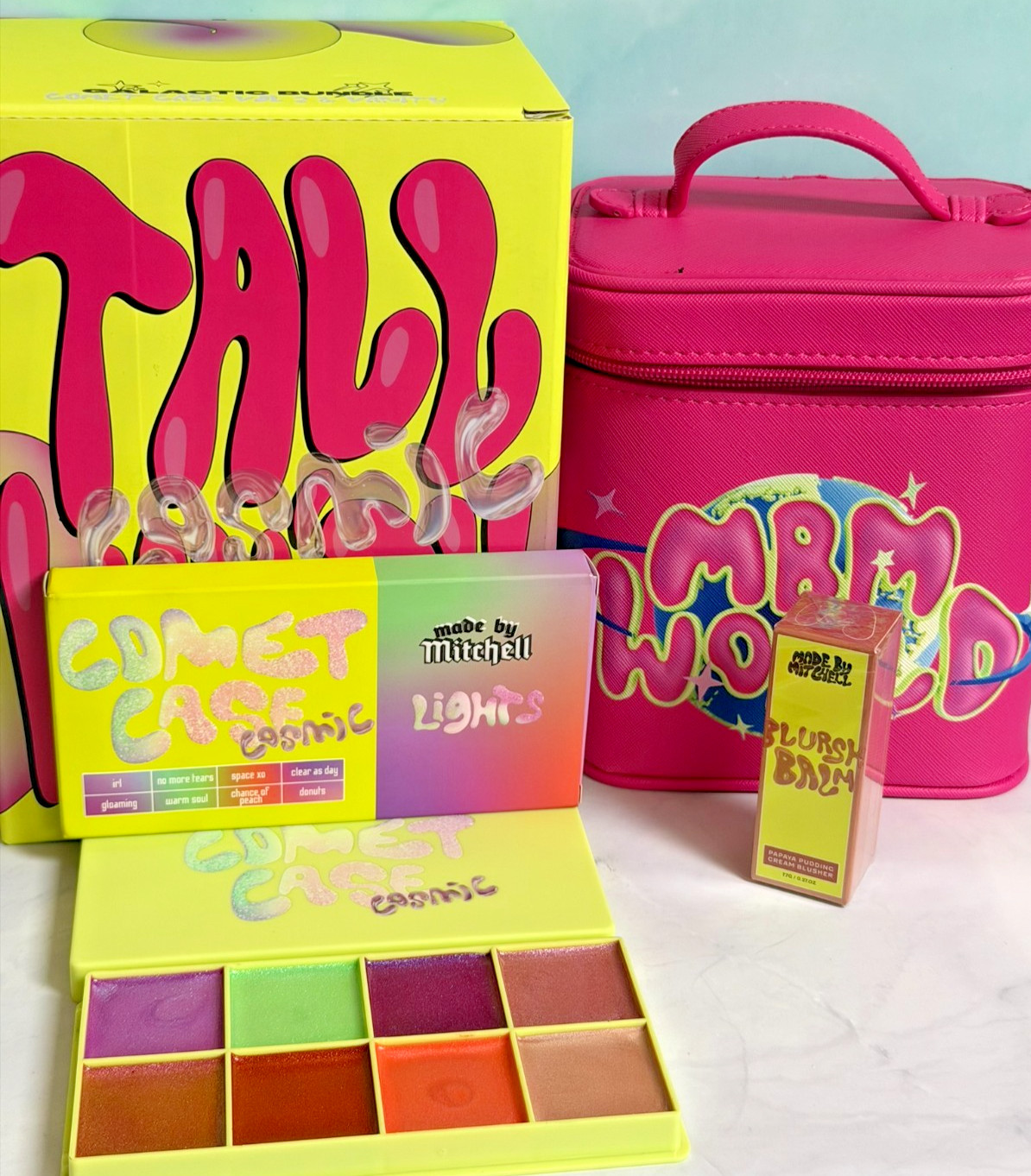 Made By Mitchell Comet Case Cosmic Pink Tall Vanity Blursh Balm NWB Worth £64