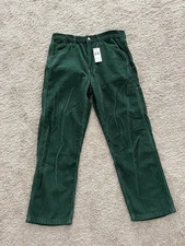 NEW Levi’s 568 Loose Straight Green Corduroy Workwear Carpenter Pants 32x30 NWT