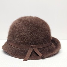 Kangol Furgora Cloche Hat Brown Angora Wool Blend England