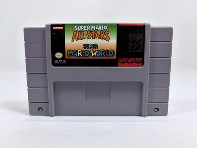 Super Mario All-Stars + Super Mario World Super Nintendo SNES Tested Working