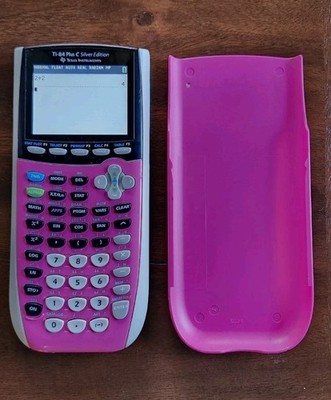 Texas Instruments TI-84 Plus C Silver Edition Graphing Calculator Pink W/ Cover