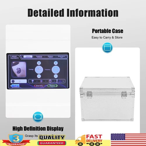 Q Switched ND Yag Laser Tattoo Removal Machine Eyebrow Pigment Remove Freckle US - product listing photo