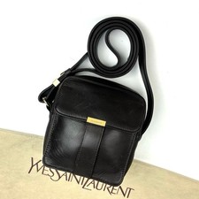 Borsa a tracolla vintage Yves Saint Laurent YSL in pelle nera autentica F0313802