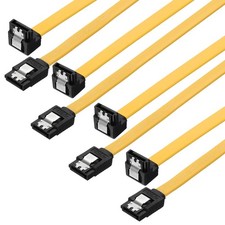 100cm SATA 3.0 Cable, 4 Pack Right Angle High Speed Data Cable, Yellow