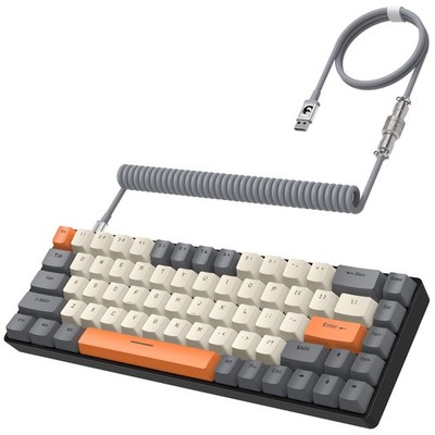 T8 60% Gaming Keyboard,68 Keys Compact Mini Wired Mechanical Keyboard with 18...