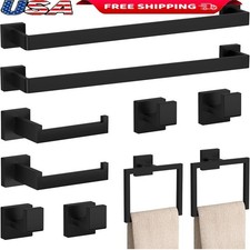 Rustic Bathroom Hardware Set Towel Bar Rings Hooks Paper Holder Accessories New