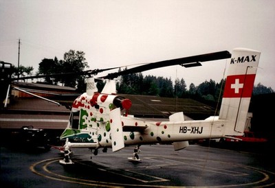 1995 Helog Switzerland Kaman K-MAX HB-XHJ Polka Dot Original Color Photograph