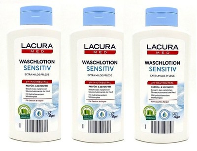 3 x 500 ml Lacura Med Waschlotion''Sensitiv''Seifenfrei-extra milde Pflege