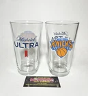 Michelob Ultra New York Knicks NBA 16 oz Pint Beer Glasses Set Of (2) Brand New