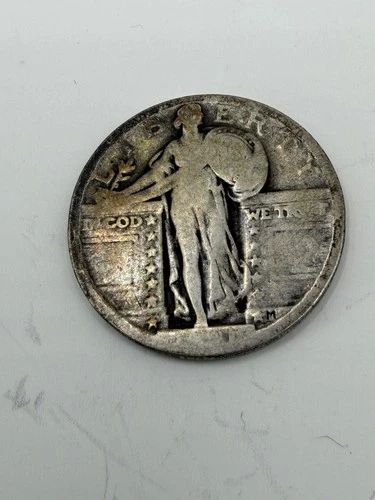 1921 Standing Liberty Circulated Quarter KEYDATE Silver Quarter Toned Coin