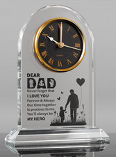 Dad Glass Clock Gift from Daughter or Son, Unique Birthday, Christmas, Dad Valen