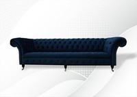 Chesterfield 4 Sitzer Stoff Wohnzimmer Design Couchen Polster Sofa Sofas Textil