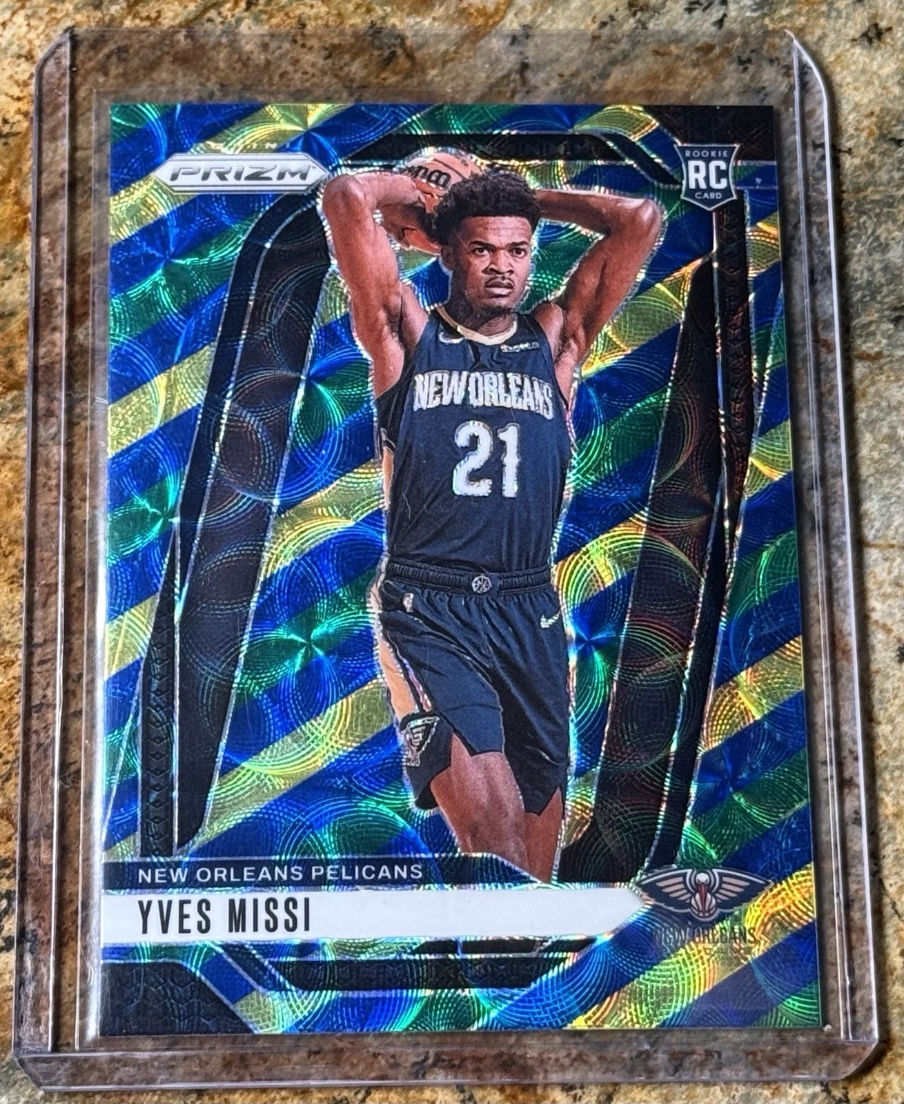 2024-25 Panini Prizm #233 Yves Missi Choice Blue Yellow Green Scope Rookie RC
