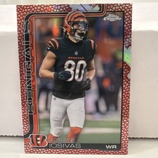 2025 Topps Chrome Football Leather Refractor Andrei Iosivas Cincinnati Bengals
