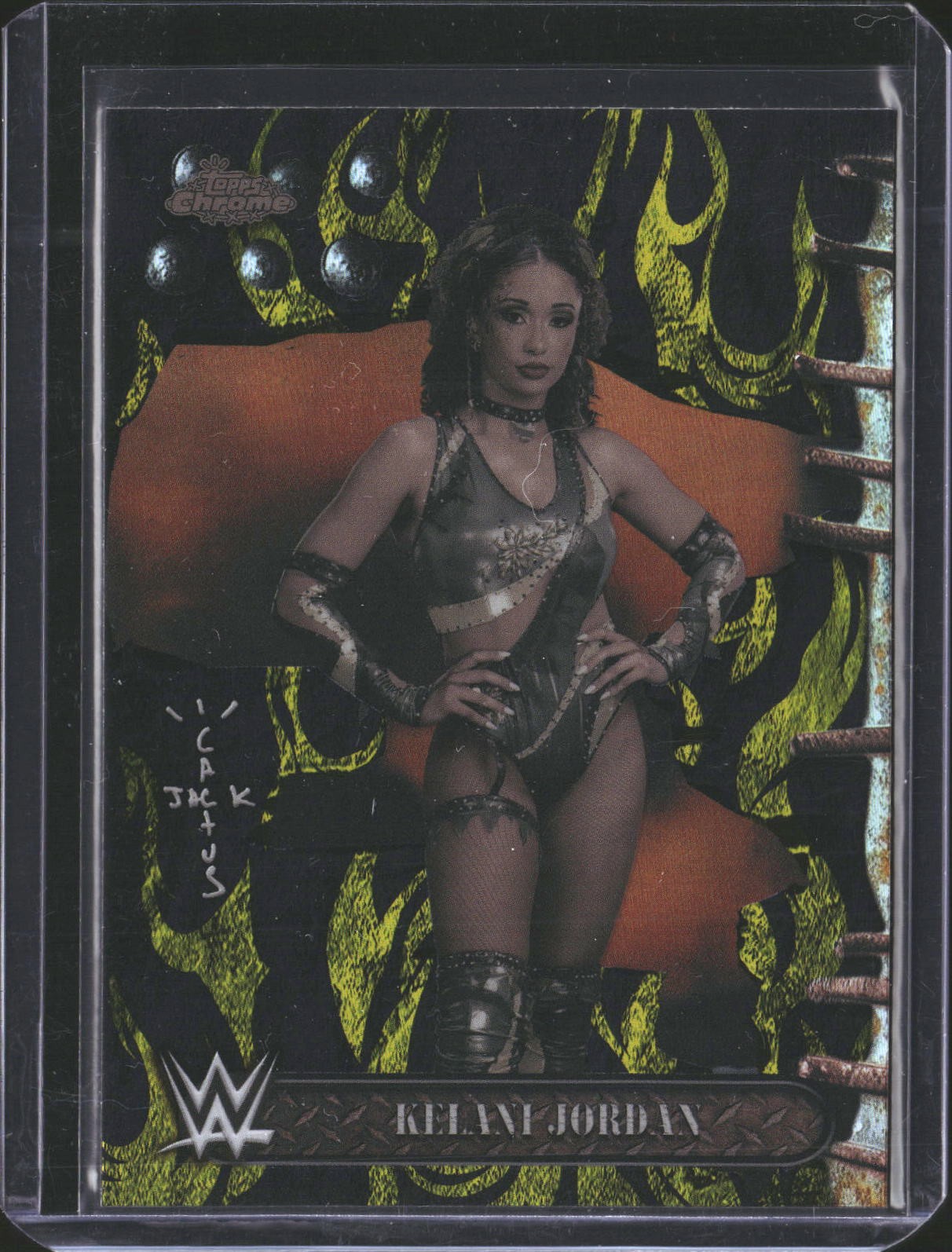 2025 Topps Chrome WWE x Cactus Jack #57 Kelani Jordan Black & Yellow