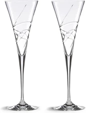 Adorn Crystal 2-Piece Toasting Flute Set, 2 Count, Clear, 7Oz