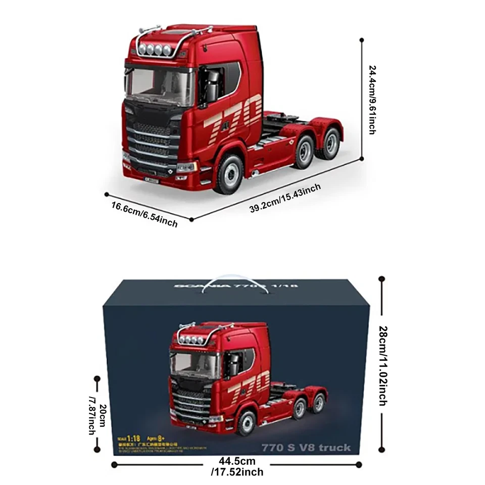 NEW HUINA 1/18 19CH RC Truck 1501 770S Scania Alloy Tractor 2.4G Remote Control - Image 2 of 4