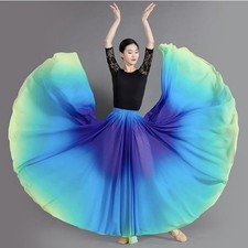 D2 Women's Fairy Lyrical Dance Skirt 720  Gradient Color Swing Maxi Skirt Ballet