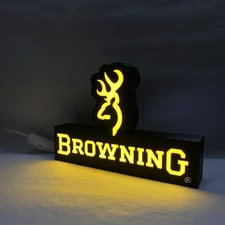 Browning Firearms Theme Logo Light Box 3D Printed USB LED Lamp Neon Sign 7inch