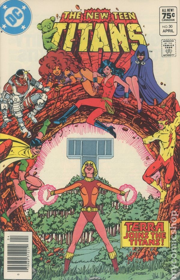 New Teen Titans Canadian Price Variant #30 VG- 3.5 1983 Stock Image Low Grade