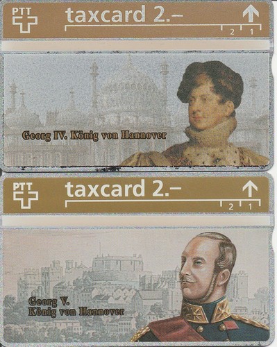GEORG IV. + GEORG V, - KÖNIGE - Telefonkarten aus der Schweiz - NEU/MINT