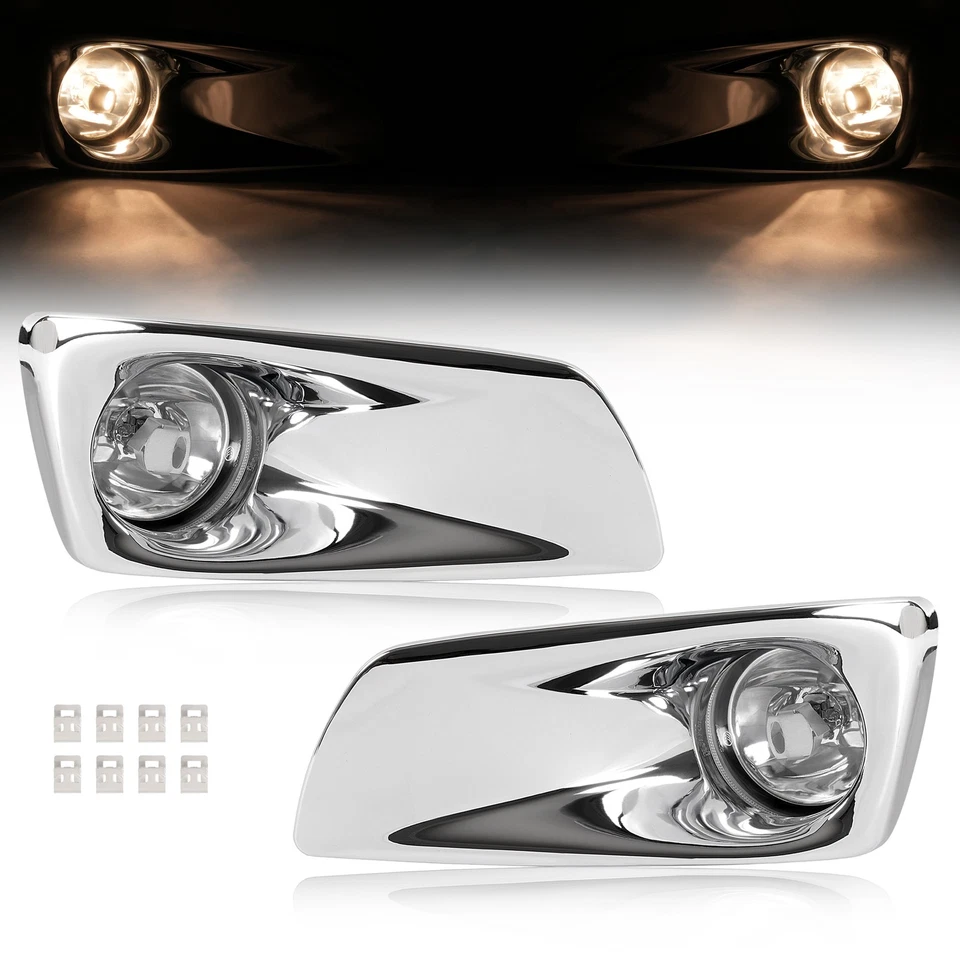 Par de luces antiniebla con cubierta de bisel de lámpara antiniebla cromada para Kenworth T660 2008-2015 izquierda y derecha Foto 2 de 4