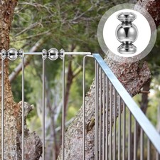 Double Seat Stainless Steel Banister Ball Connector For Staircase Fence Post