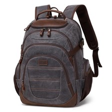 Travel Laptop Backpack 17.3 inch XL Computer Backpack for Men Waxed Canvas Co...