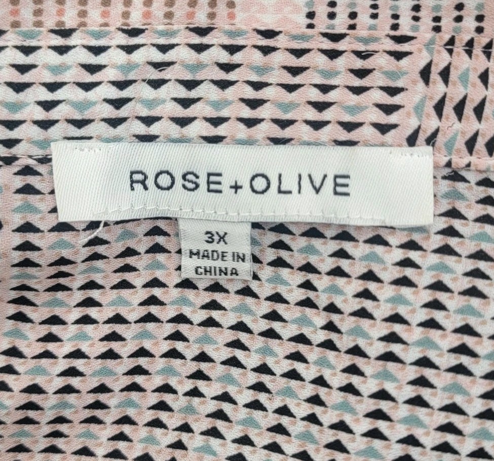 Rose + Olive Womens Top Patchwork Button Up Size … - image 3
