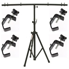 DJ Pro Audio Lighting Fixture Tripod Stand  T-Bar Light Truss  4 C Clamps