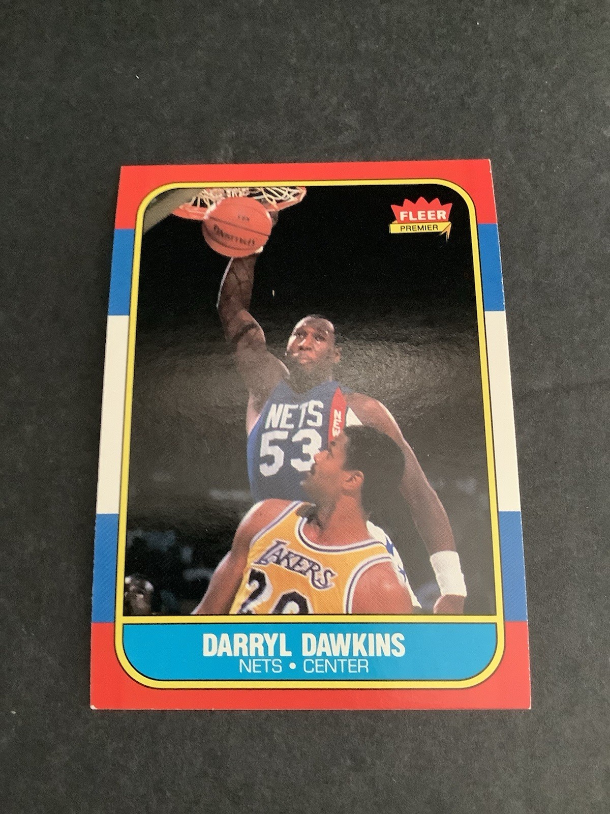 1986 Fleer Basketball Card Darryl Dawkins #24 New Jersey Nets CENTERED